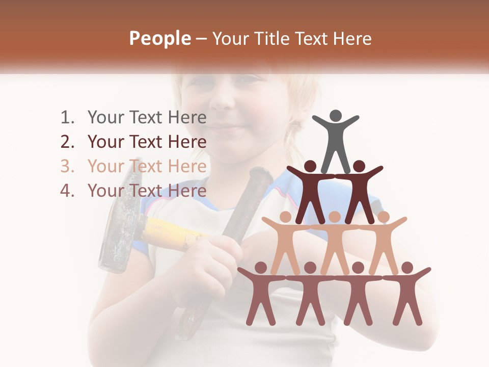 A Little Girl Holding A Hammer And A Banana PowerPoint Template