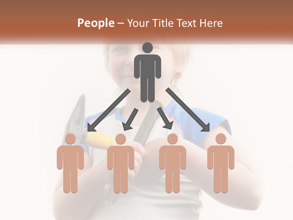 A Little Girl Holding A Hammer And A Banana PowerPoint Template