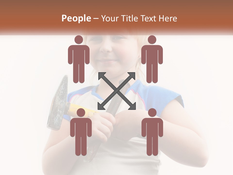 A Little Girl Holding A Hammer And A Banana PowerPoint Template