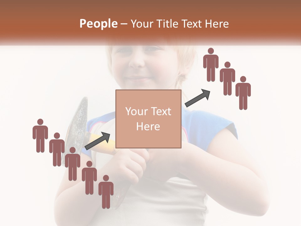 A Little Girl Holding A Hammer And A Banana PowerPoint Template