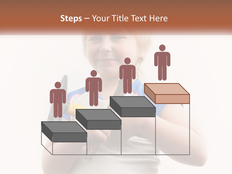 A Little Girl Holding A Hammer And A Banana PowerPoint Template