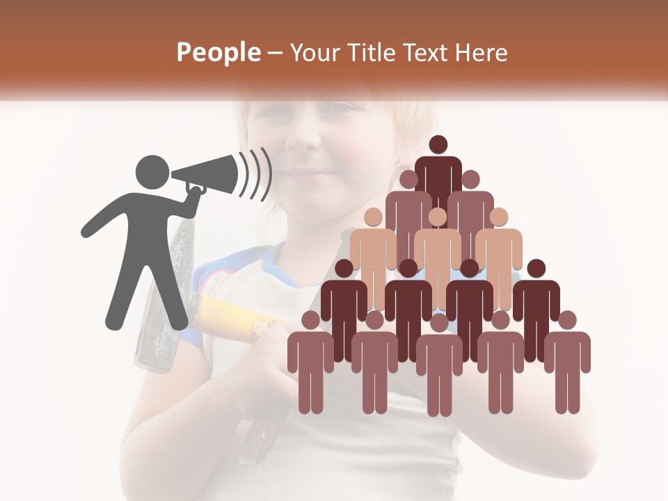 A Little Girl Holding A Hammer And A Banana PowerPoint Template