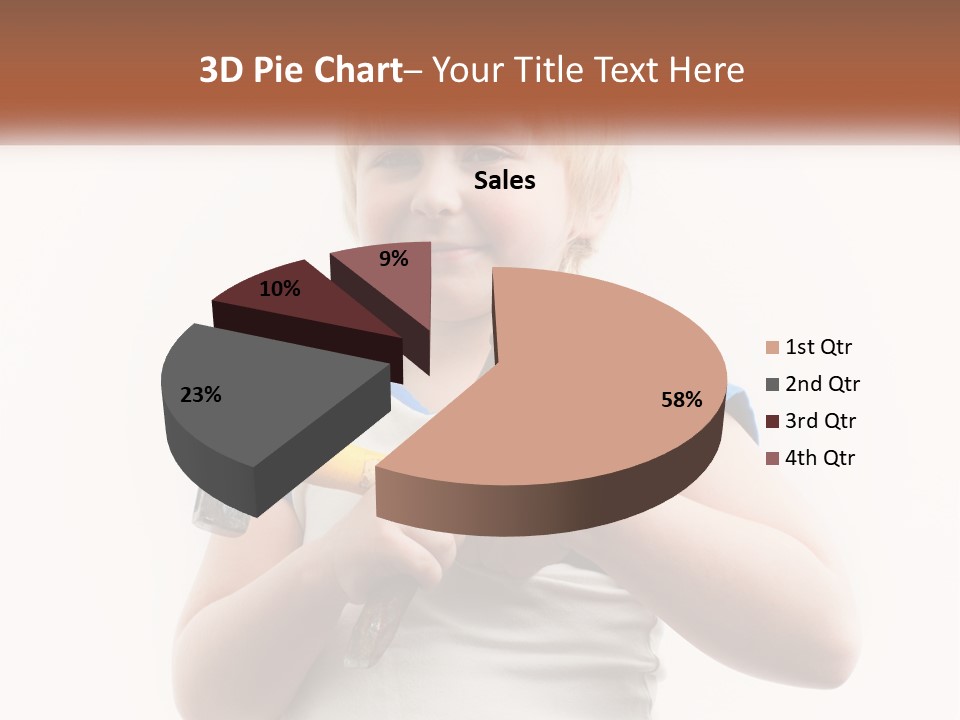 A Little Girl Holding A Hammer And A Banana PowerPoint Template