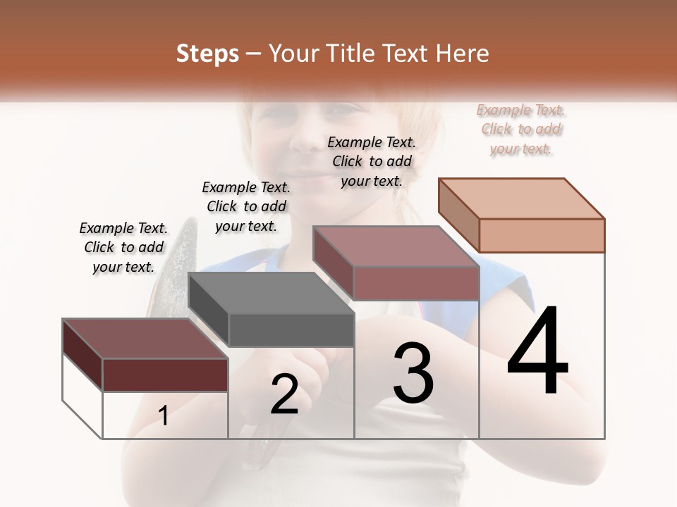 A Little Girl Holding A Hammer And A Banana PowerPoint Template