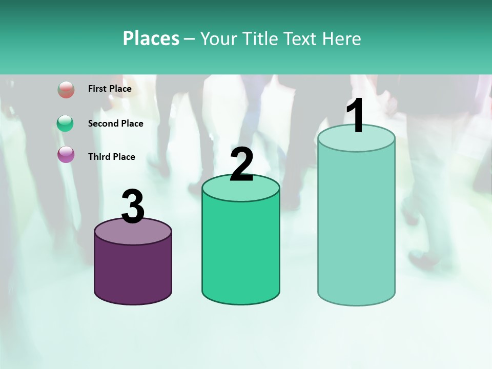 A Group Of People Walking Down A Street PowerPoint Template