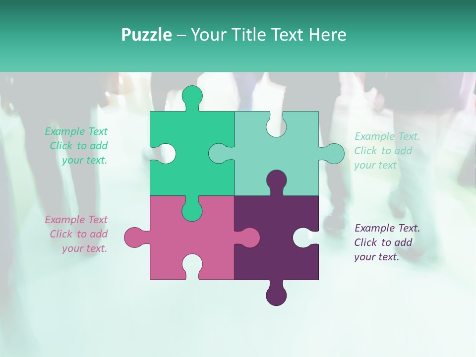 A Group Of People Walking Down A Street PowerPoint Template