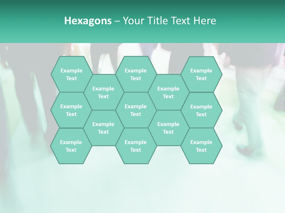 A Group Of People Walking Down A Street PowerPoint Template