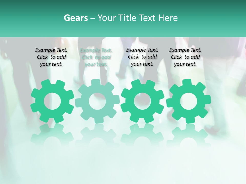 A Group Of People Walking Down A Street PowerPoint Template