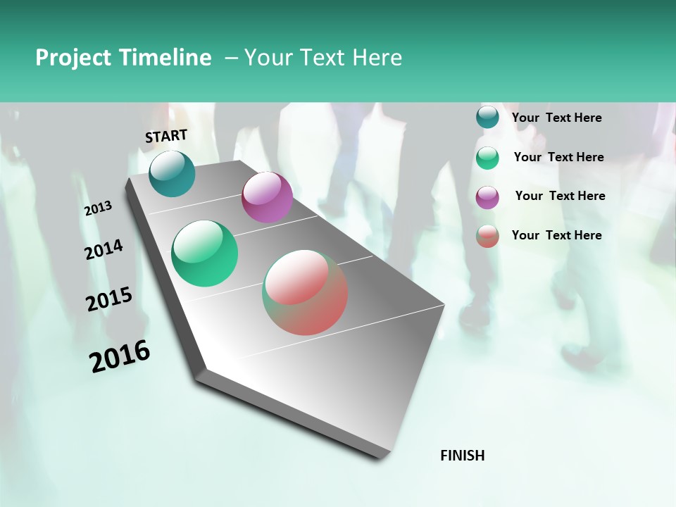A Group Of People Walking Down A Street PowerPoint Template