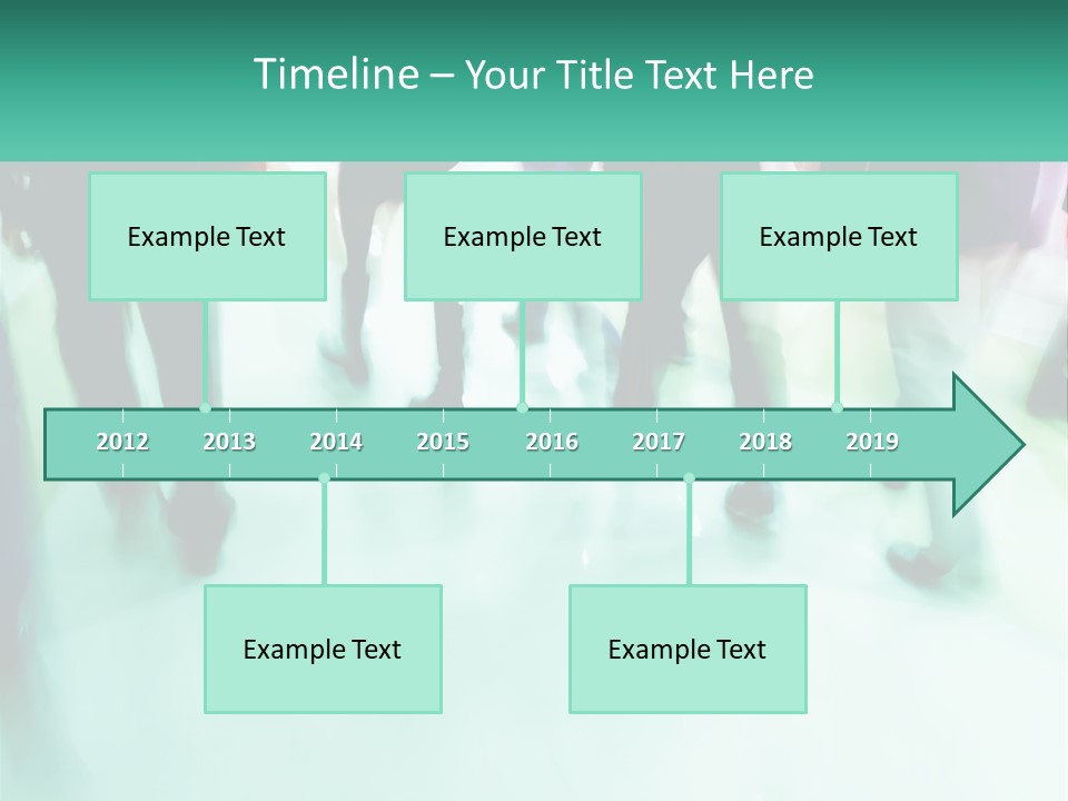 A Group Of People Walking Down A Street PowerPoint Template