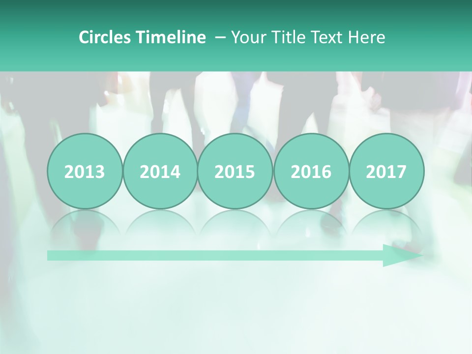 A Group Of People Walking Down A Street PowerPoint Template