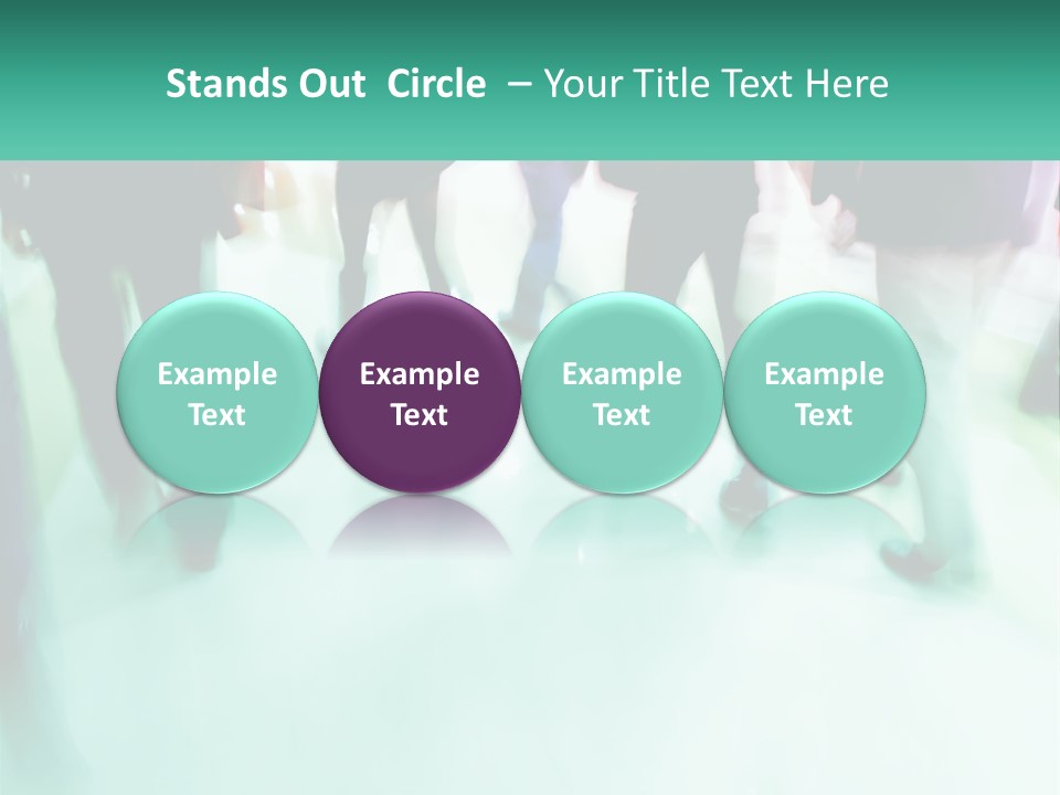A Group Of People Walking Down A Street PowerPoint Template