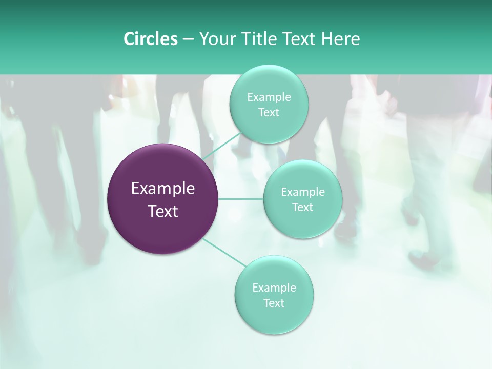 A Group Of People Walking Down A Street PowerPoint Template