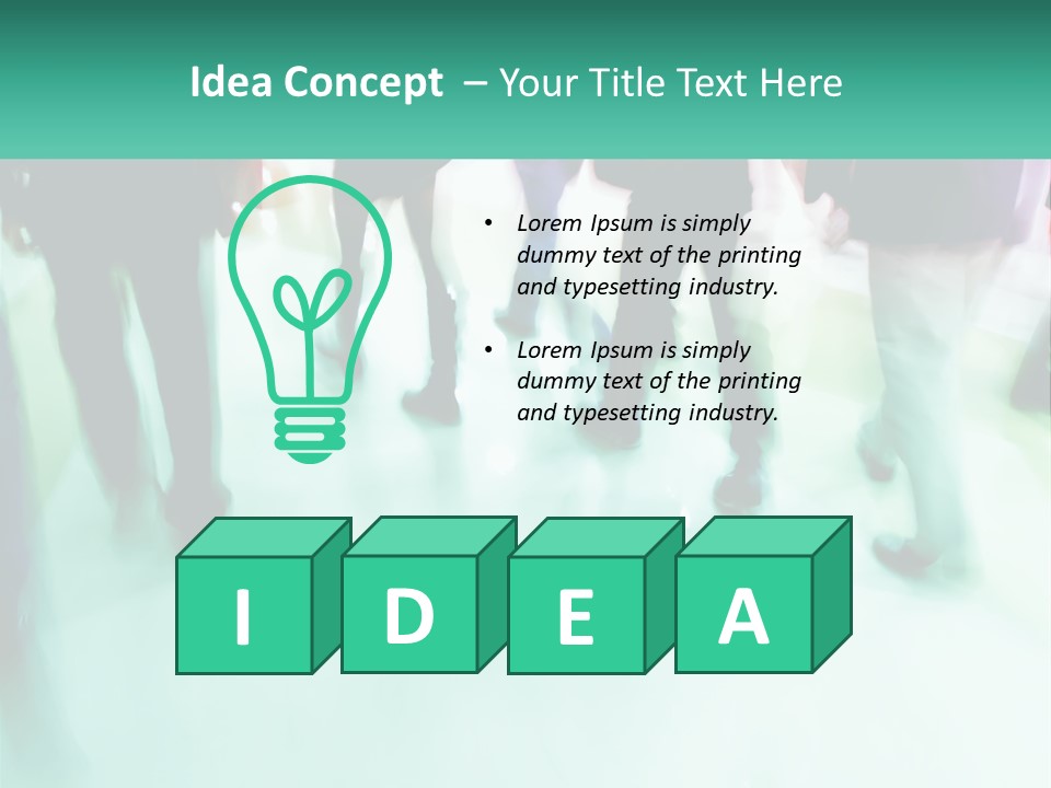 A Group Of People Walking Down A Street PowerPoint Template