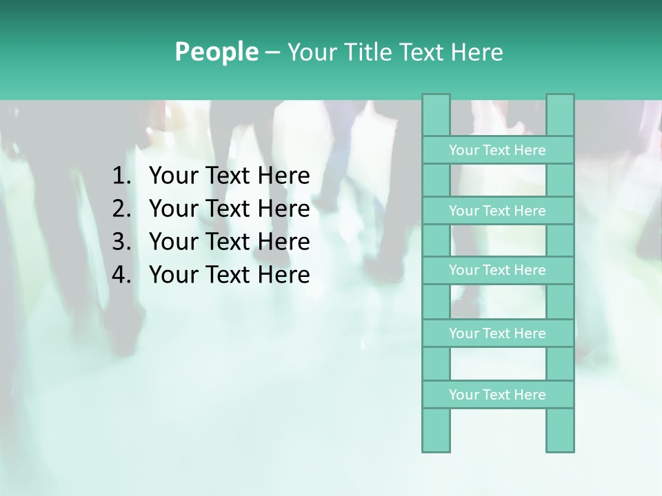 A Group Of People Walking Down A Street PowerPoint Template