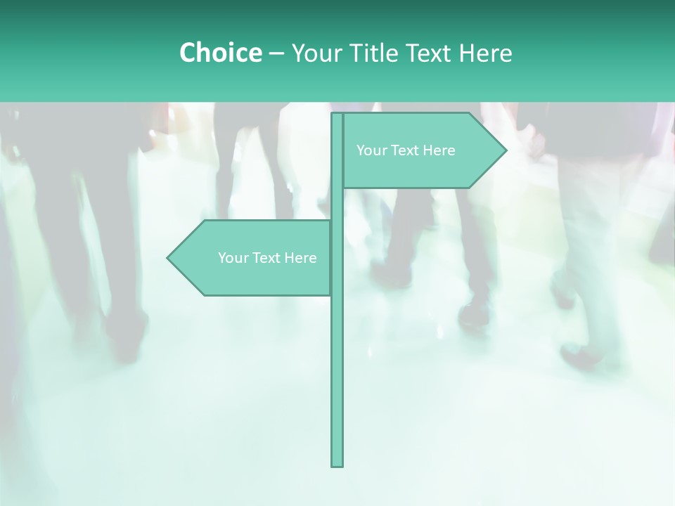 A Group Of People Walking Down A Street PowerPoint Template