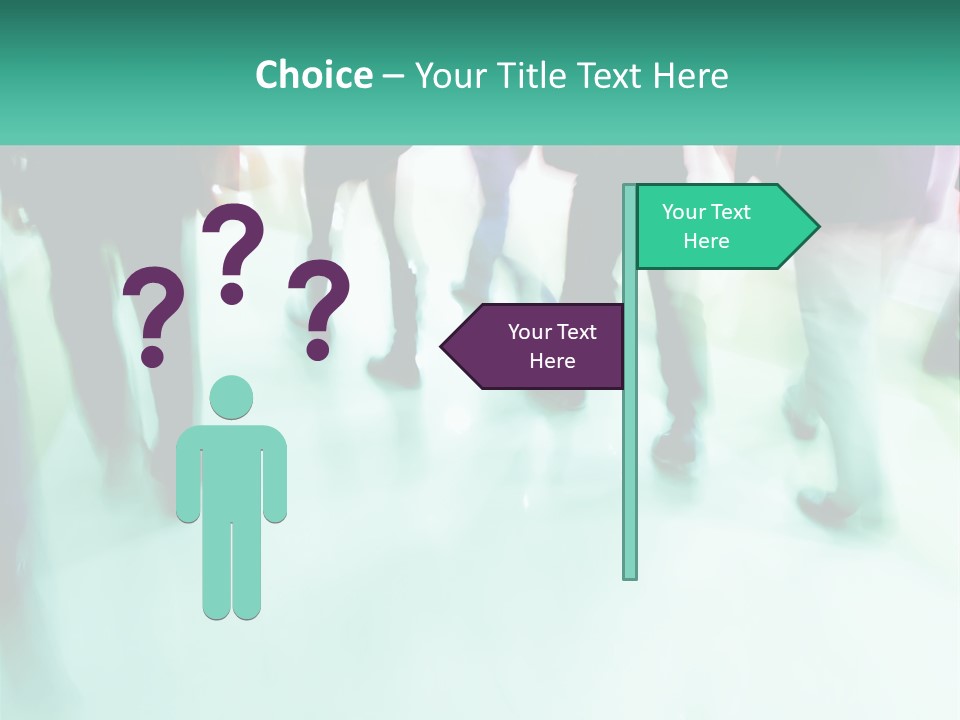 A Group Of People Walking Down A Street PowerPoint Template