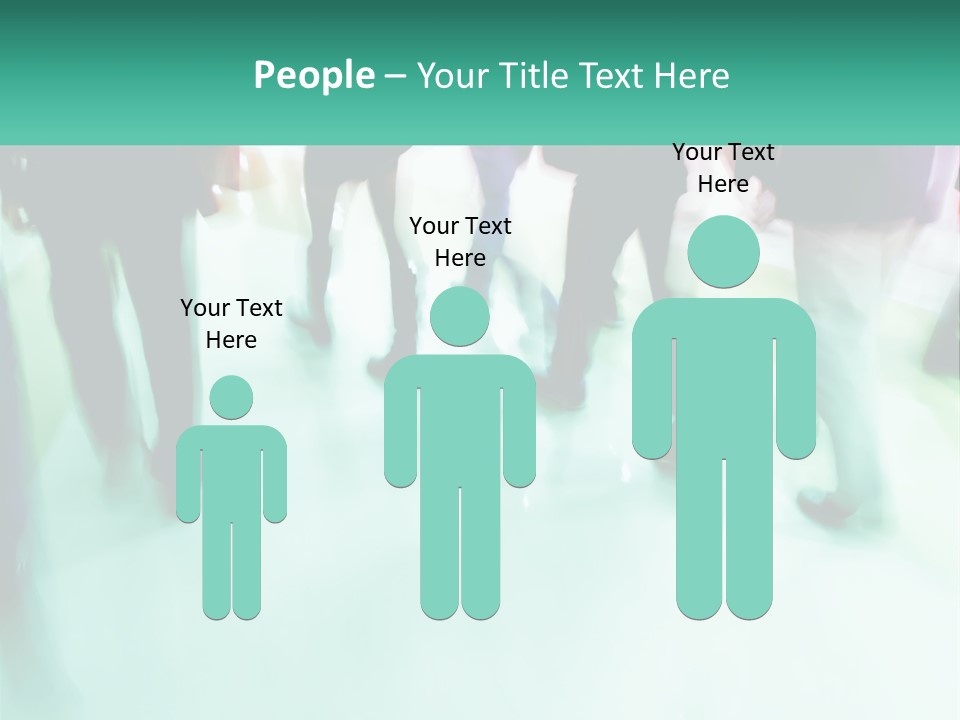 A Group Of People Walking Down A Street PowerPoint Template