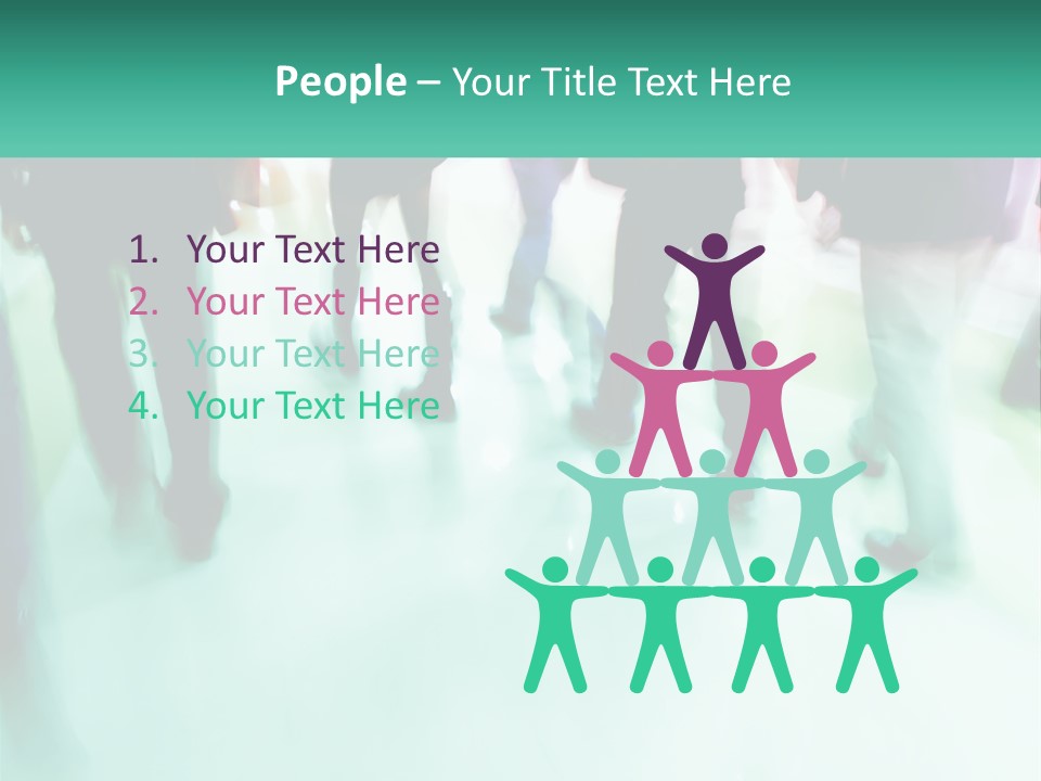 A Group Of People Walking Down A Street PowerPoint Template