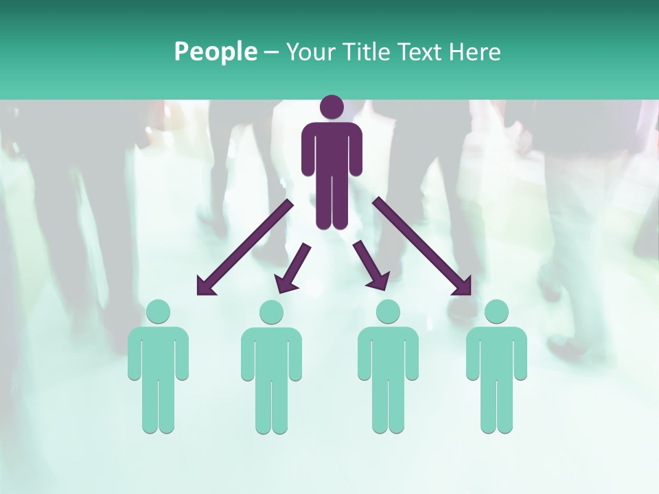 A Group Of People Walking Down A Street PowerPoint Template