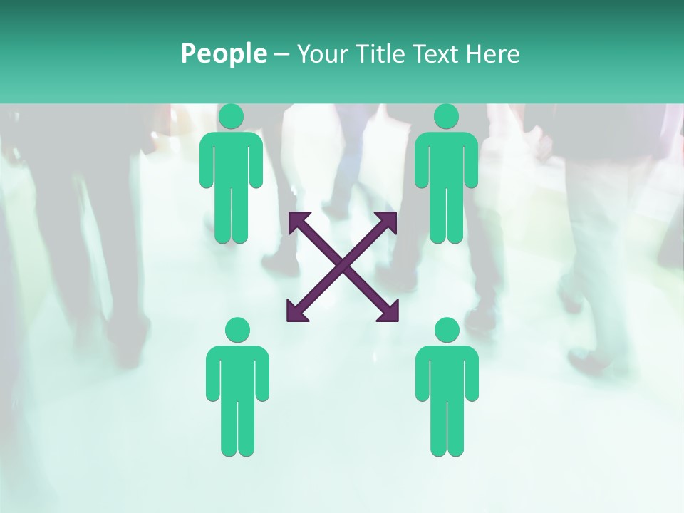 A Group Of People Walking Down A Street PowerPoint Template