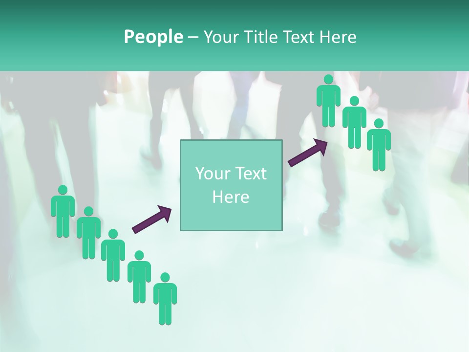 A Group Of People Walking Down A Street PowerPoint Template