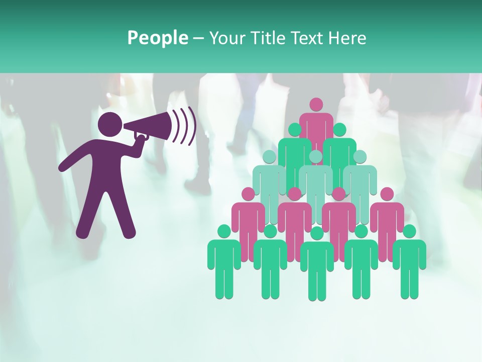 A Group Of People Walking Down A Street PowerPoint Template