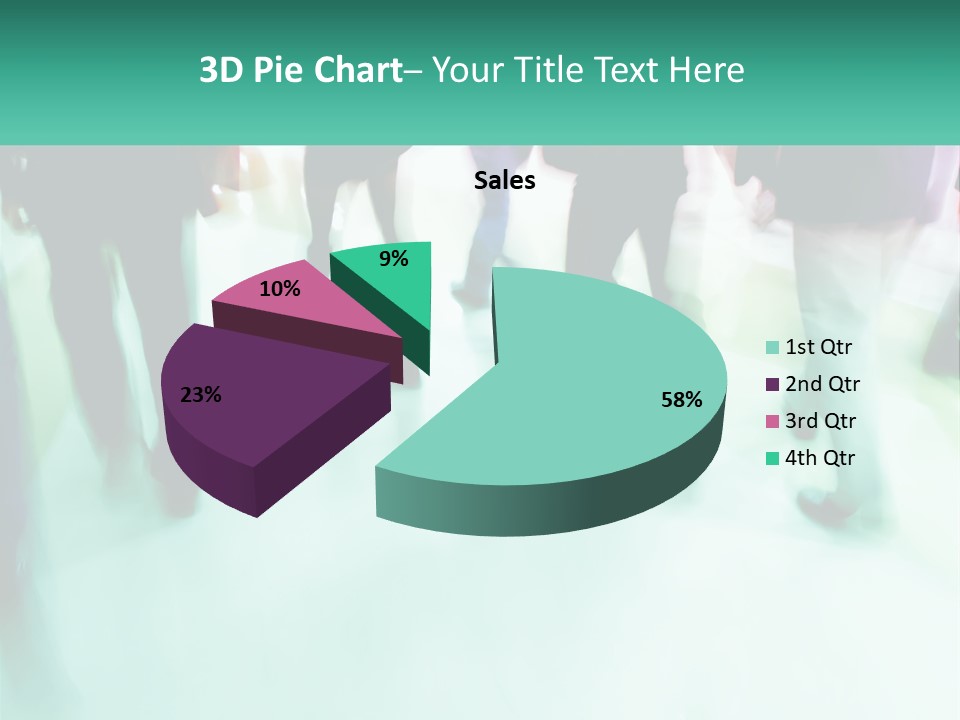 A Group Of People Walking Down A Street PowerPoint Template