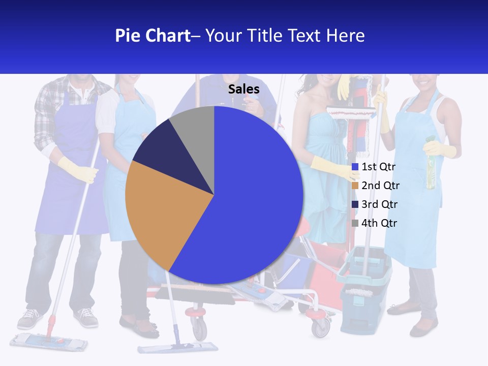 A Group Of People With Cleaning Equipment Posing For A Picture PowerPoint Template