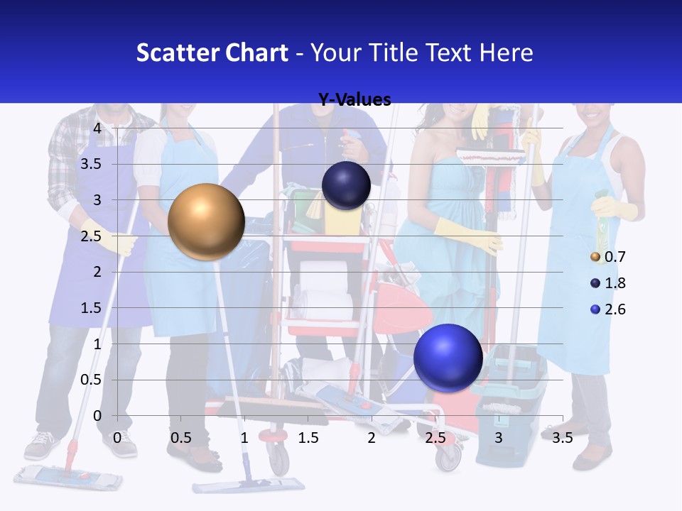 A Group Of People With Cleaning Equipment Posing For A Picture PowerPoint Template