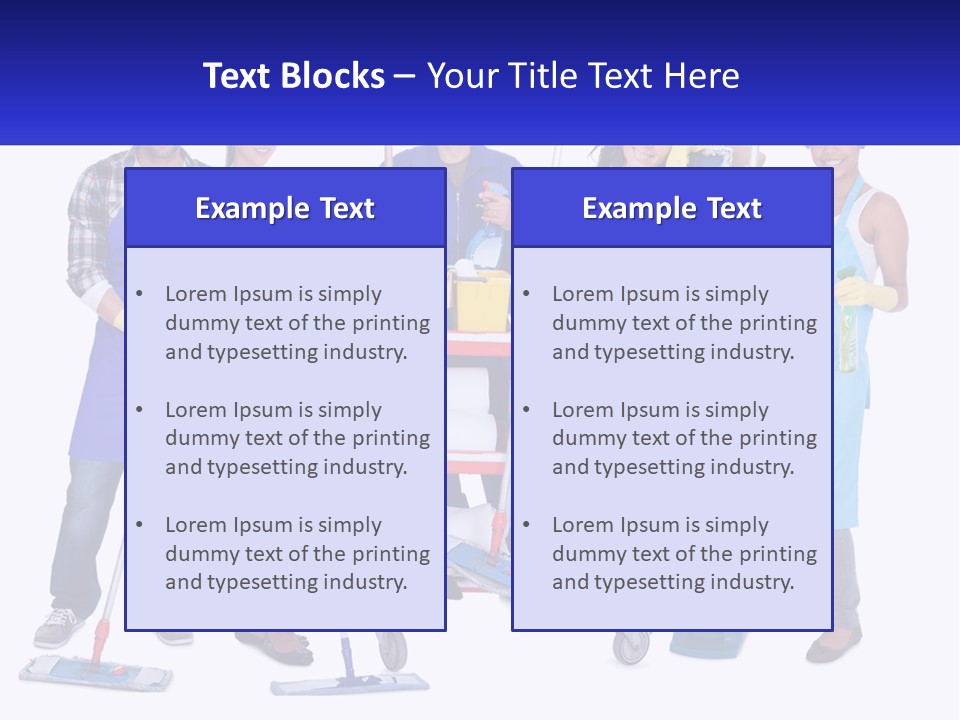 A Group Of People With Cleaning Equipment Posing For A Picture PowerPoint Template