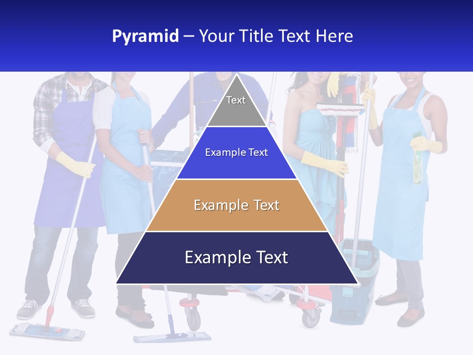 A Group Of People With Cleaning Equipment Posing For A Picture PowerPoint Template