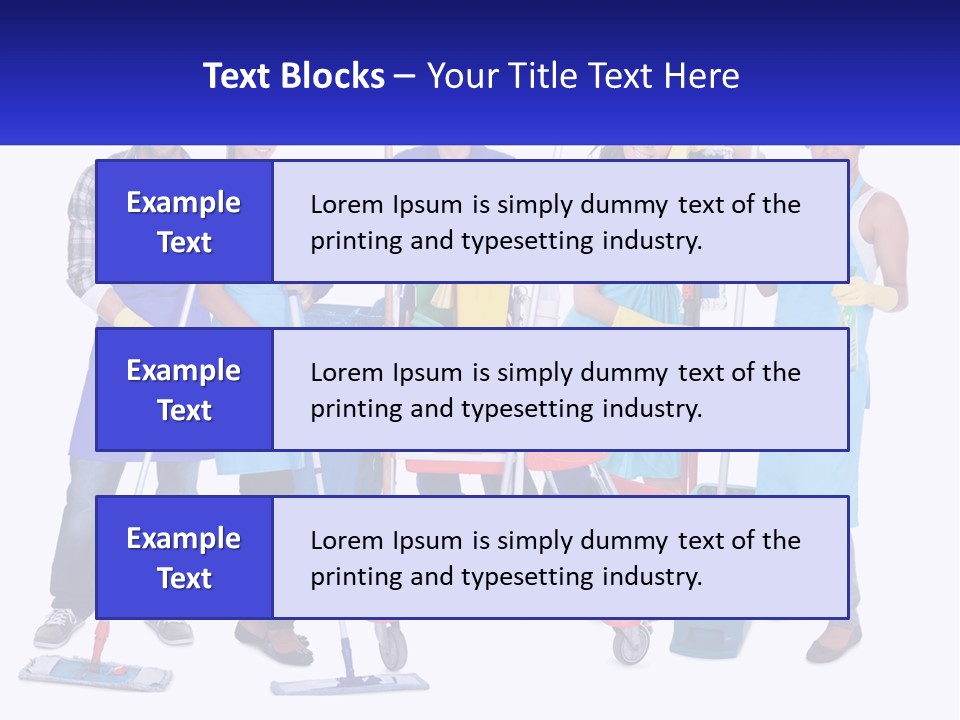A Group Of People With Cleaning Equipment Posing For A Picture PowerPoint Template