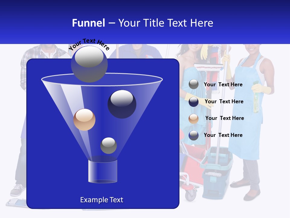 A Group Of People With Cleaning Equipment Posing For A Picture PowerPoint Template