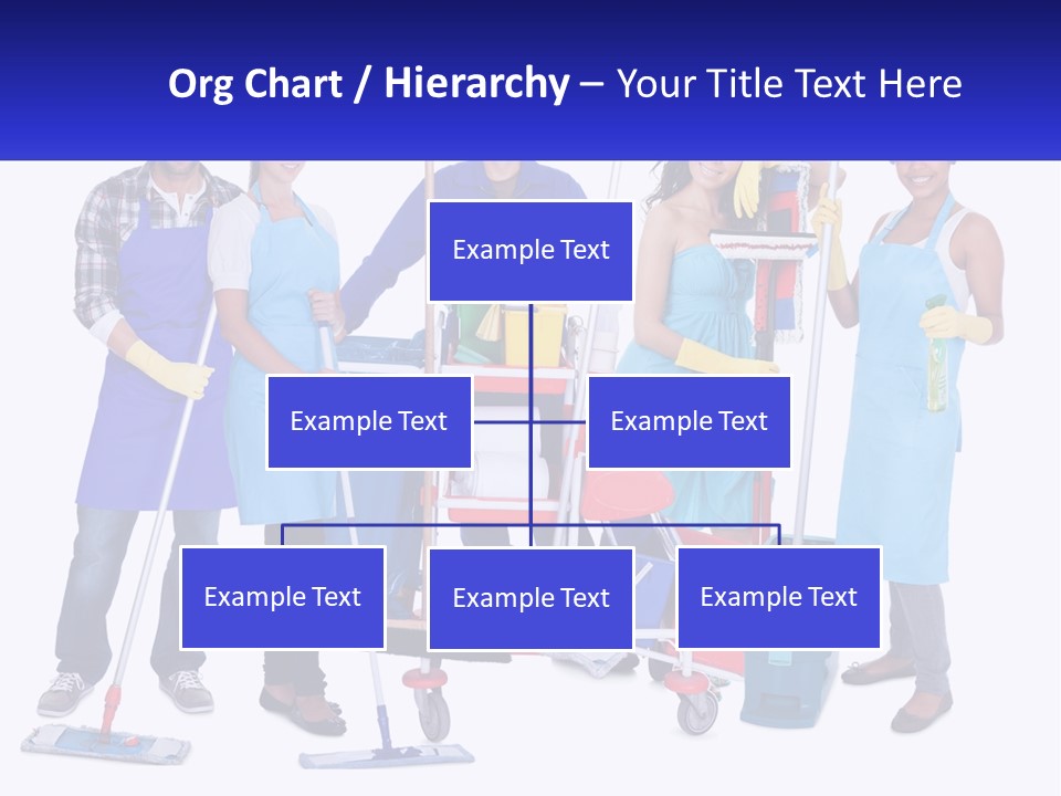 A Group Of People With Cleaning Equipment Posing For A Picture PowerPoint Template