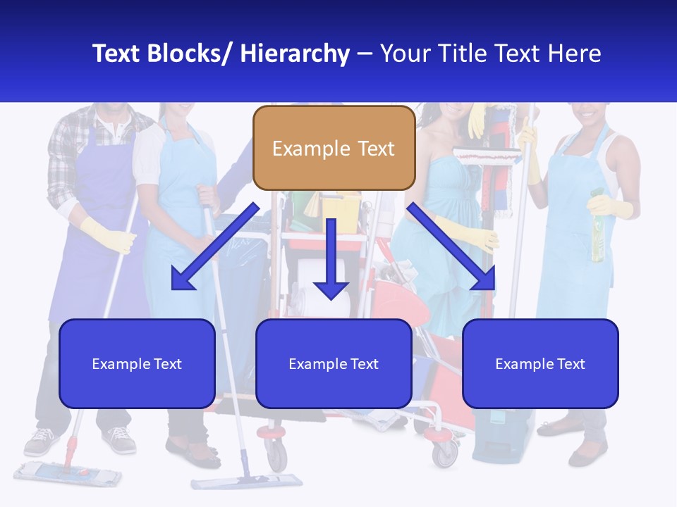 A Group Of People With Cleaning Equipment Posing For A Picture PowerPoint Template