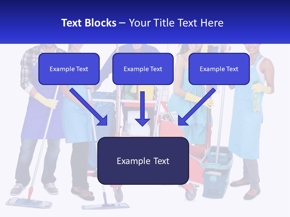 A Group Of People With Cleaning Equipment Posing For A Picture PowerPoint Template