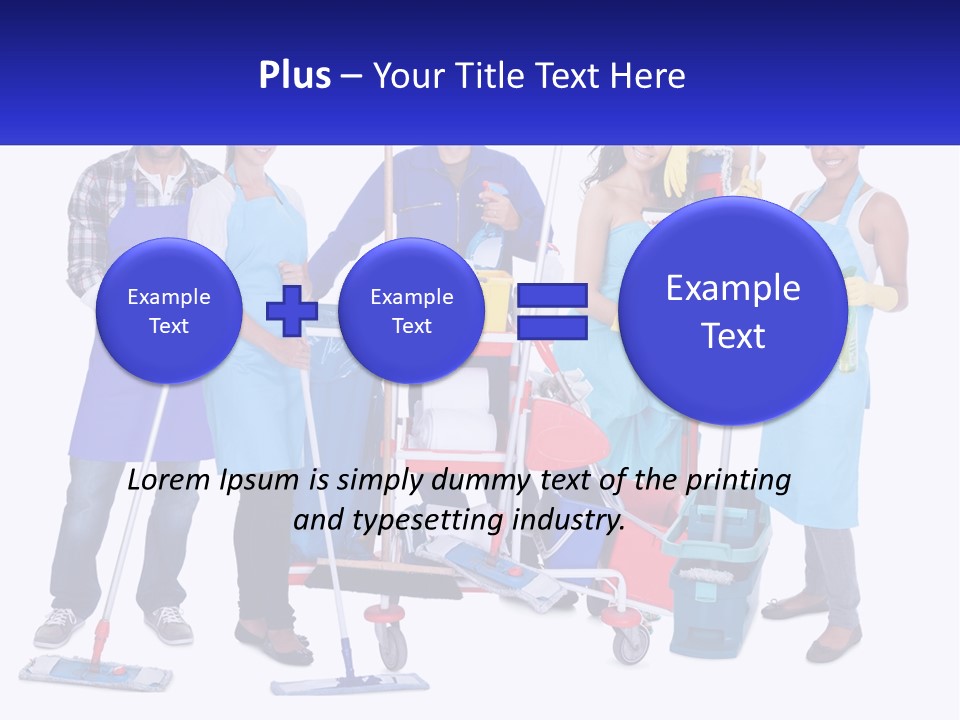 A Group Of People With Cleaning Equipment Posing For A Picture PowerPoint Template