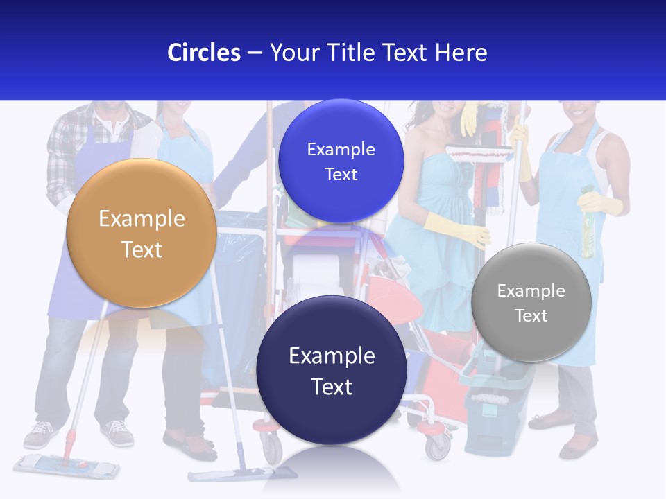 A Group Of People With Cleaning Equipment Posing For A Picture PowerPoint Template