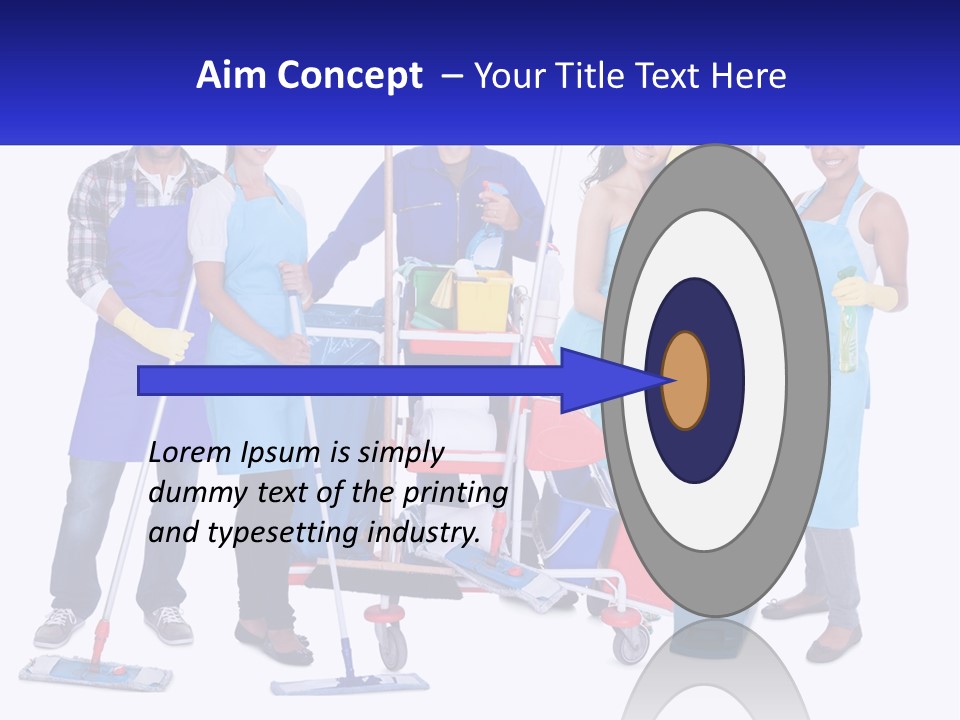 A Group Of People With Cleaning Equipment Posing For A Picture PowerPoint Template
