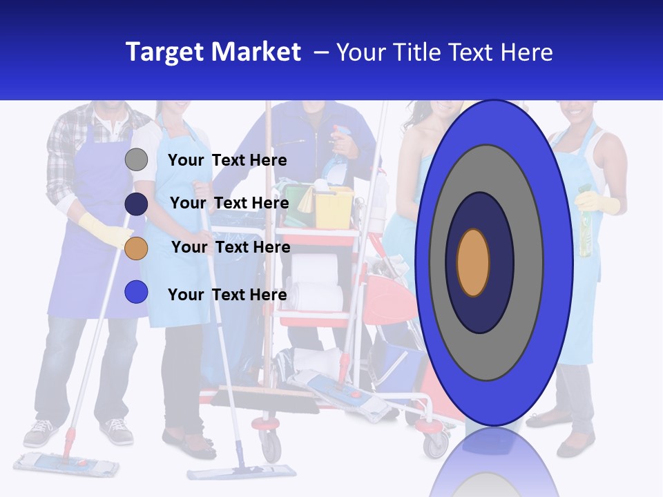 A Group Of People With Cleaning Equipment Posing For A Picture PowerPoint Template