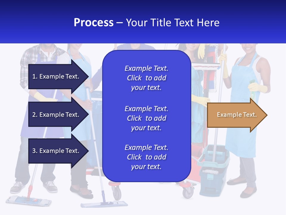A Group Of People With Cleaning Equipment Posing For A Picture PowerPoint Template