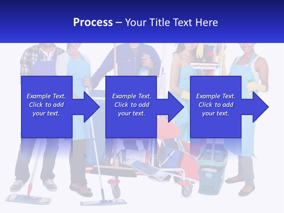 A Group Of People With Cleaning Equipment Posing For A Picture PowerPoint Template