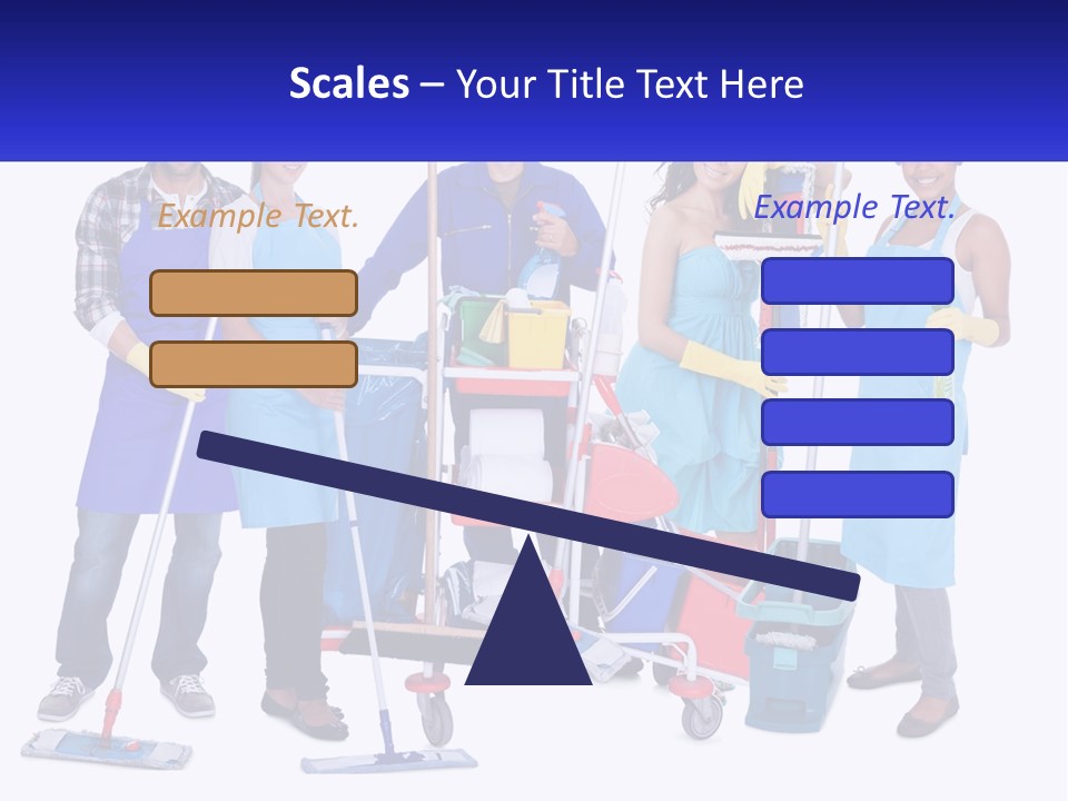 A Group Of People With Cleaning Equipment Posing For A Picture PowerPoint Template