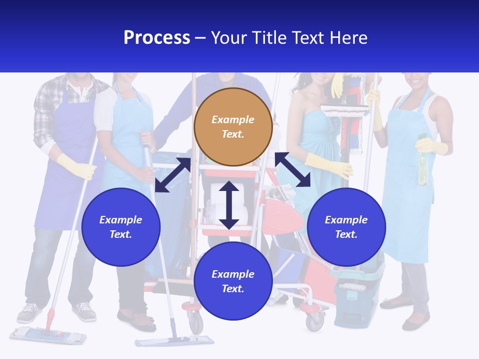 A Group Of People With Cleaning Equipment Posing For A Picture PowerPoint Template