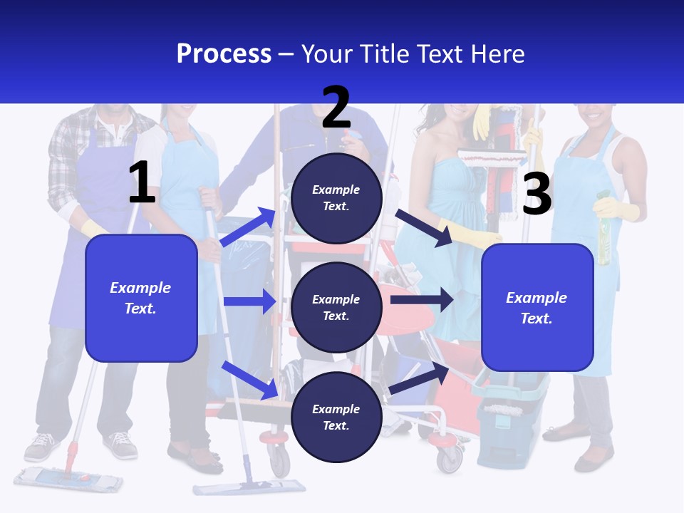 A Group Of People With Cleaning Equipment Posing For A Picture PowerPoint Template