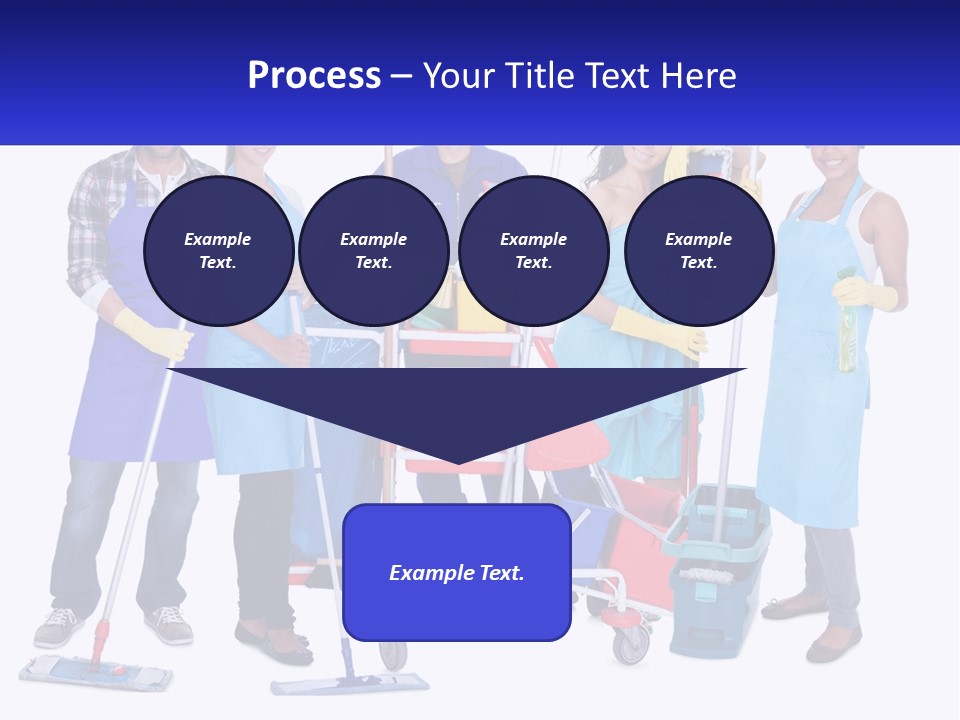 A Group Of People With Cleaning Equipment Posing For A Picture PowerPoint Template