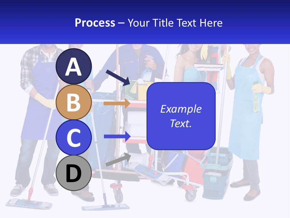 A Group Of People With Cleaning Equipment Posing For A Picture PowerPoint Template