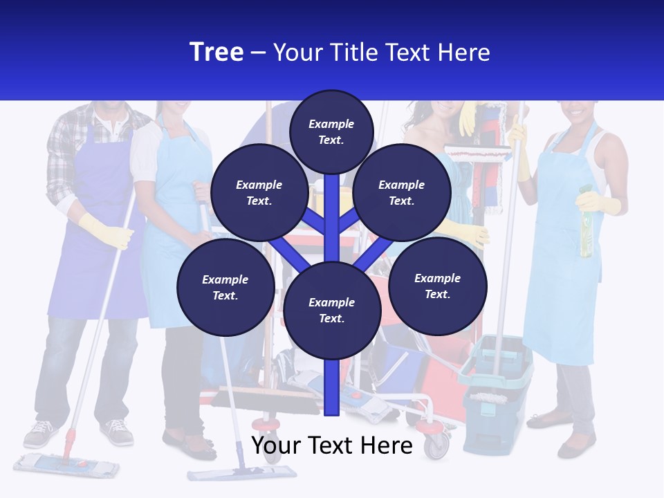 A Group Of People With Cleaning Equipment Posing For A Picture PowerPoint Template