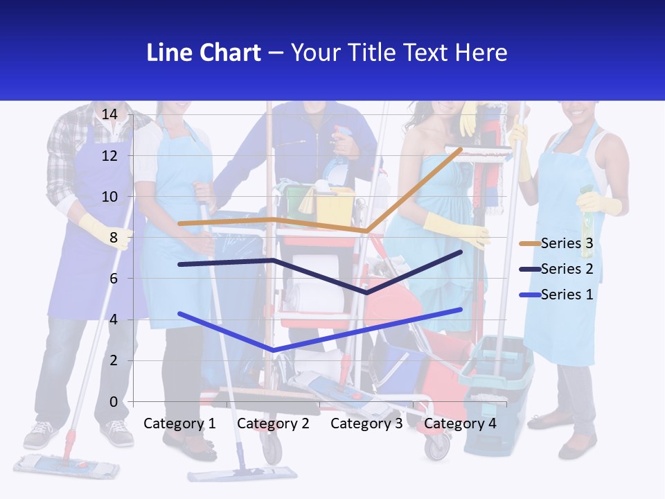 A Group Of People With Cleaning Equipment Posing For A Picture PowerPoint Template
